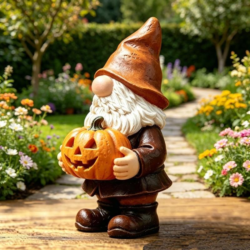 Entryway And Shelf Holiday Statue Accent, Fall Harvest Character Figure for Garden, Lawn, Flower Bed, and Single Piece Home Placement