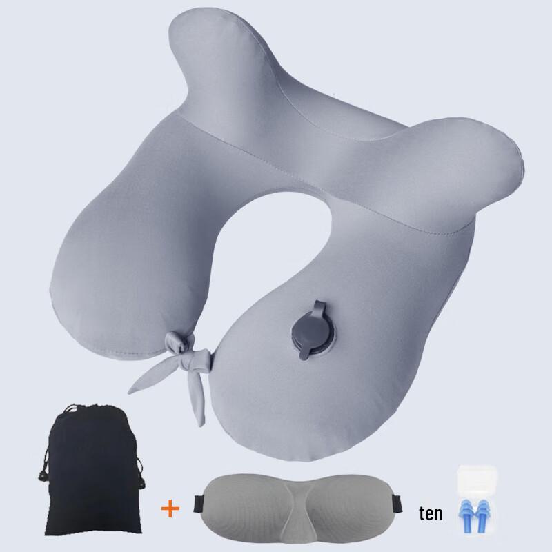Linpan Inflatable U-shaped Travel Neck Pillow One Size