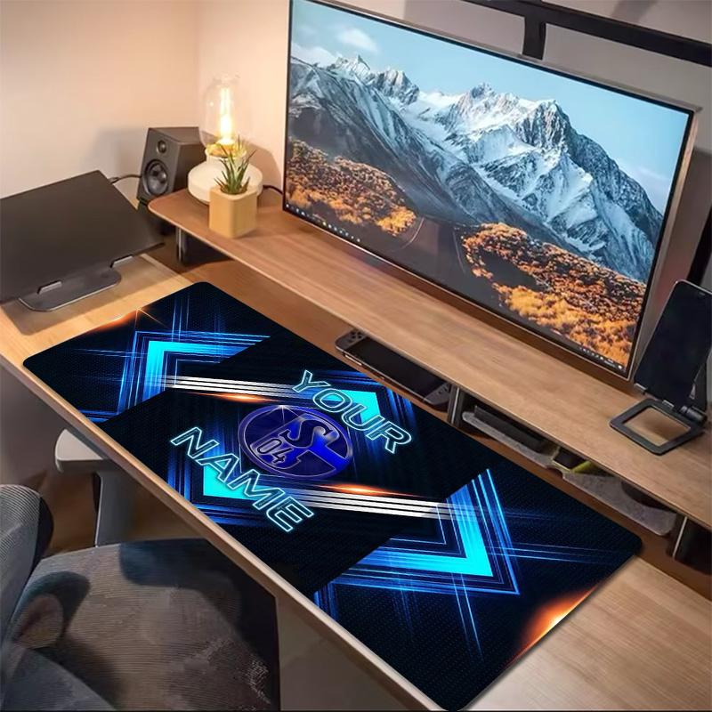 Fc Schalke Custom Name Large Size Mouse Pad Large Gaming Table Cushion Non-slip Laptop Tablet Big Mousepad XXL Mat Mini PC Playmat With Lock Edge