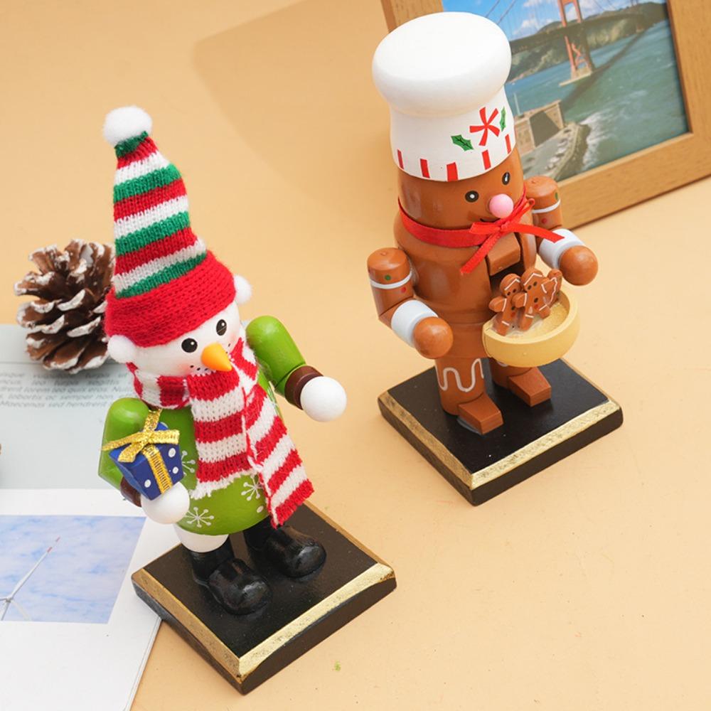 4 szt. Żołnierzyk Dziadek do Orzechów Boże Narodzenie 16CM Mała Marionetka Rękodzieło Statuetki Choinkowe Ozdoba Festiwalowy Prezent Dekoracja Domu