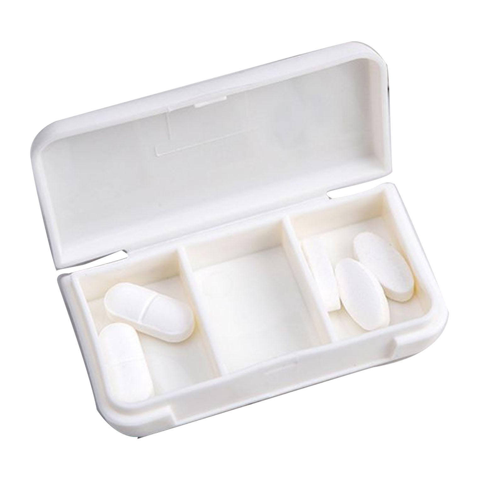 

3 Compartments Portable Medicine Case Plastic Easy To Clean Sealed Small Vitamin Box for Pocket Purse