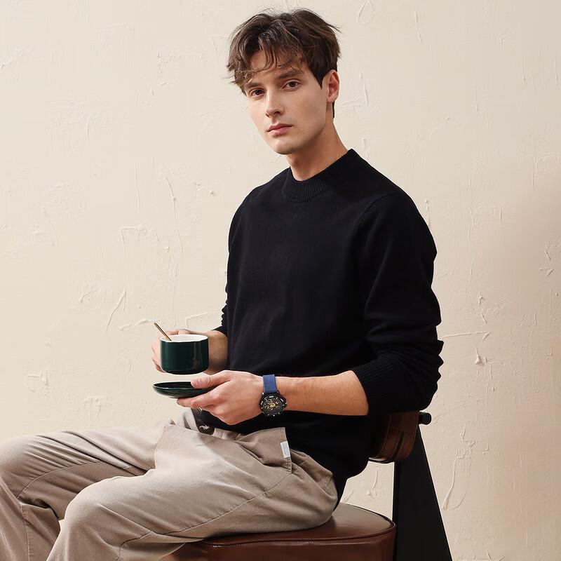 Kemengboka Herren 100% Wolle Rollkragenpullover