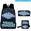 Classic Popular my singing monsters 3D Print 3pcs/Set School Bags Laptop Daypack Backpack Inclined shoulder bag Pencil Case
