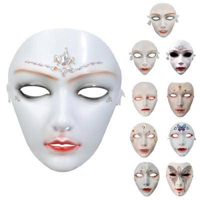 Painted Beauty Mask Masquerade Mask Party Mask Aesthetic Mask Mechanical Full Face Mask for Halloween Christmas Cosplay
