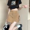 Women's New High-waist Irregular New Drawstring Hip Slimming A-line Shorts