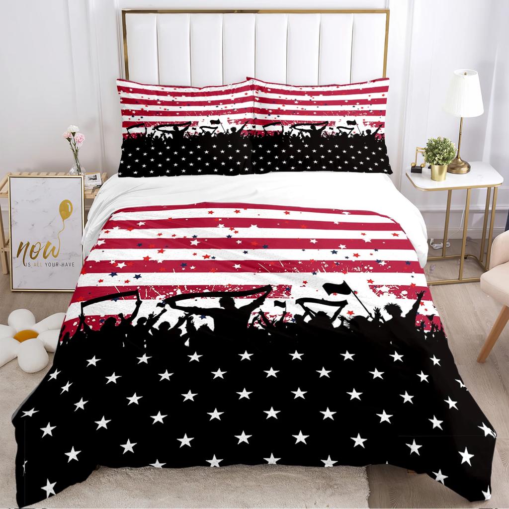 US UK National Flag Digital Polyest Duvet Cover Bedding Sets Soft Quilt Cover and Pillowcases for Teens Single/Double/Queen/King