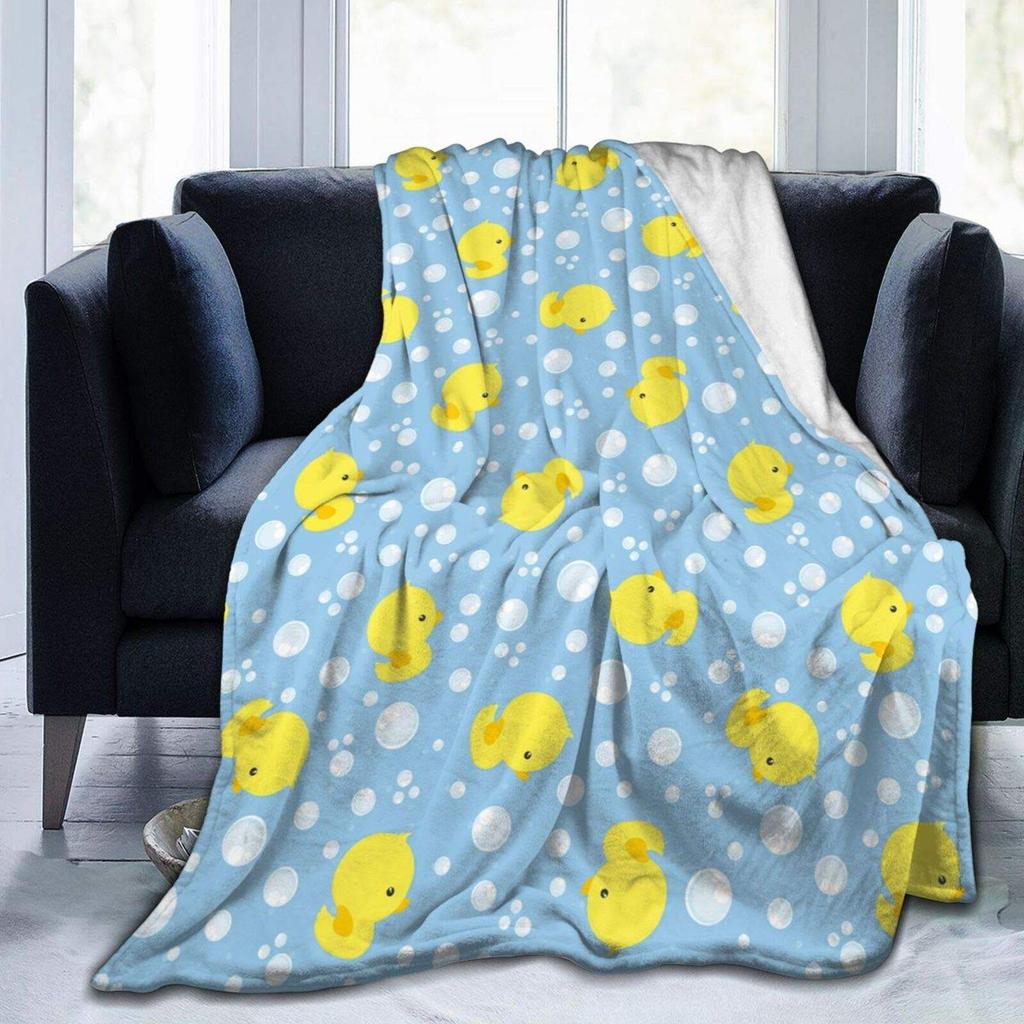 Cute Duck Fleece Blanket Soft Cozy Throw for Couch Bed Unisex for Kids  Adults Size x Inches