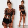 Pareo Beach Cover Up Floral Embroidery Bikini Cover Up Swimwear Women Beach Cardigan Bathing Suit