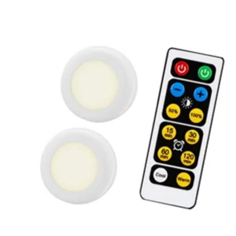 LED 1-6pcs Under Cabinet Light 3 Colors Dimmable Night Light with Remote Control Battery Powered Bedroom Lamp Wardrobe Lights