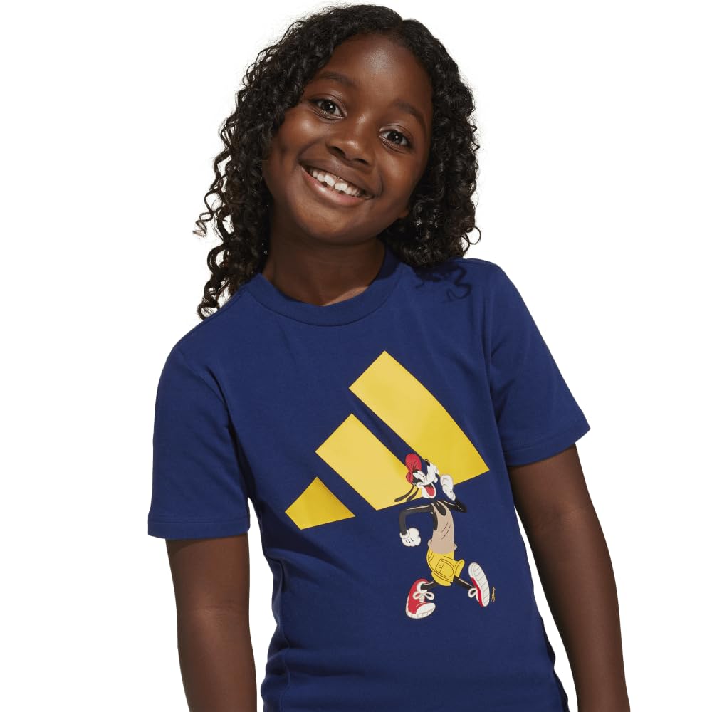 Adidas Disney Mickey Mouse Set for Dark Warm Yellow J140 T-shirt Kids, KRG47, Top Blue/Crew Yellow, Bottom Sandstone/Crew (JD4548)