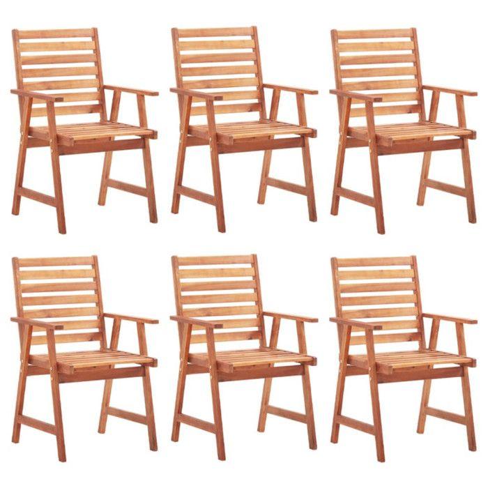 VidaXL Set of 6 Outdoor Dining Chairs with Cushions, Patio Seats, Dining Chairs, Garden Patio Furniture, 3078352