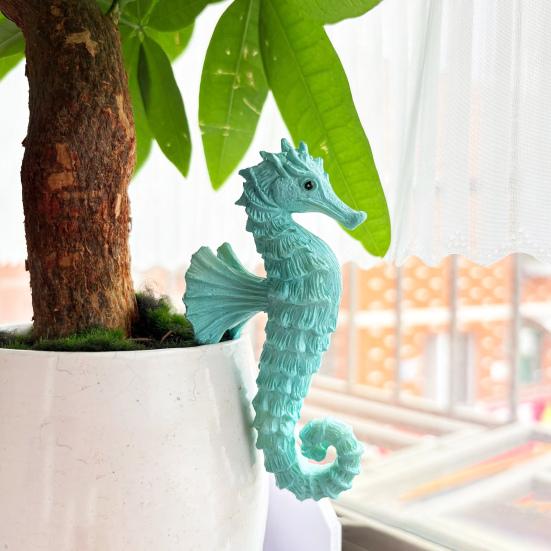 Seahorse Figurine Plant Pot Hanger Resin Seahorse Statue for Planters Flower Pot Hugger Fish Tank