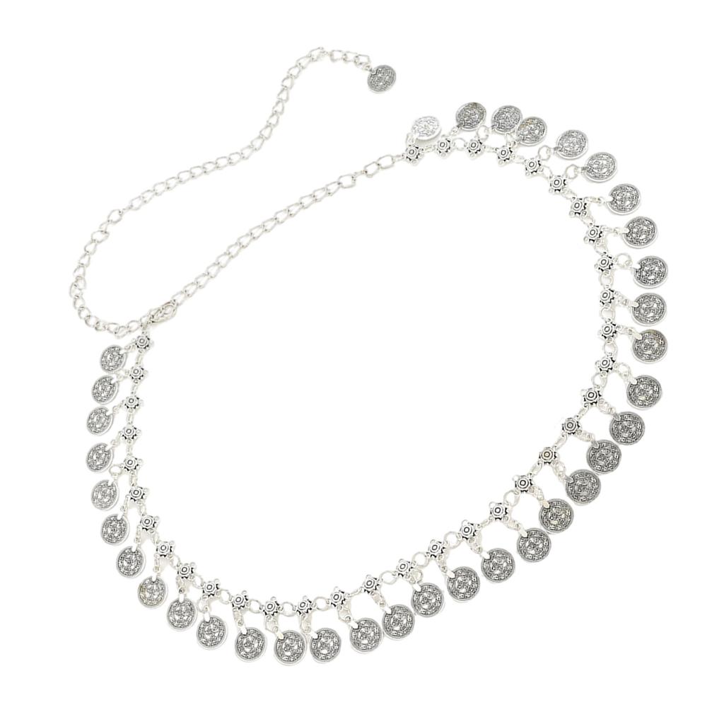 Cinturón con Monedas Metálicas Vibrantes Estilo Étnico Cadena para la Cintura Accesorio de Moda para Festivales de Música y Atuendos Casuales