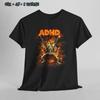 ADHD Skeleton Rocker Tee Fire Guns Autism Vintage Flame Graphic T-Shirt