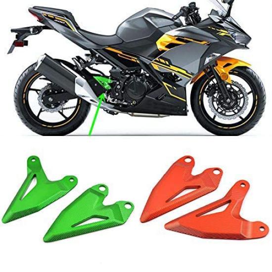 LEDISHUN Footpeg Heel Plate Guard Protectors for Kawasaki Ninja 400 Z400 Ninja 250 Z250 Z Ninja (2018-2024), (2019-2024), E-1 E-1 (2024) (Red)