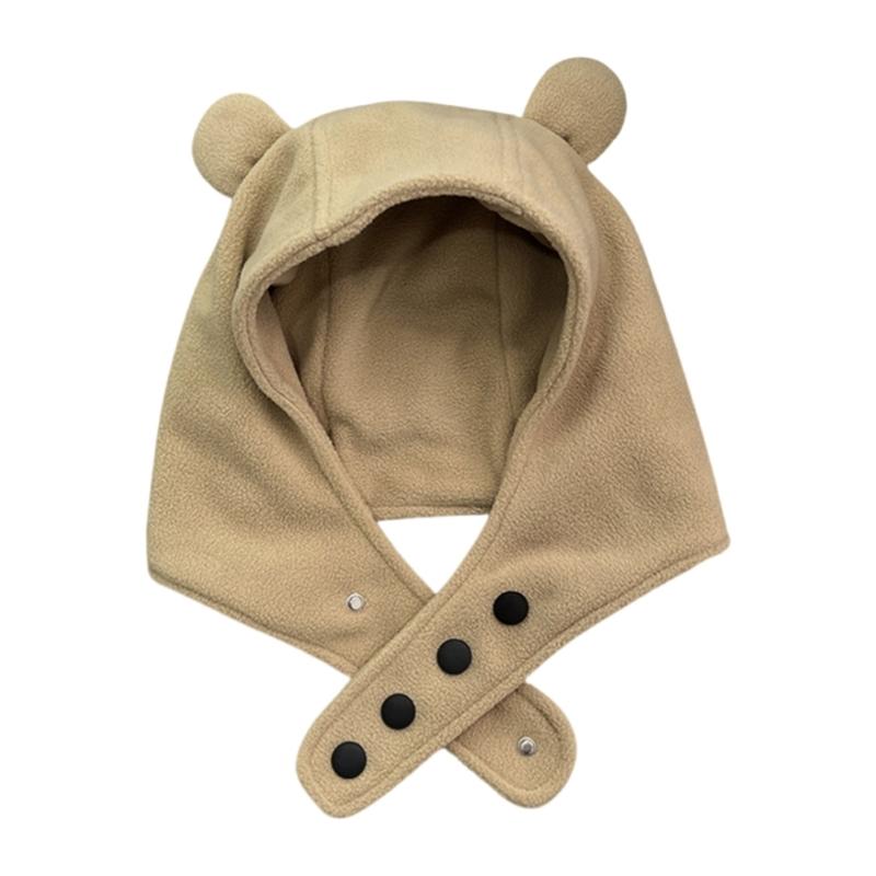 Breathable Head Cover with Button for Outdoor Sports Adjustable Hat with Horn Moisture Wicking Hat for Outdoor Activity