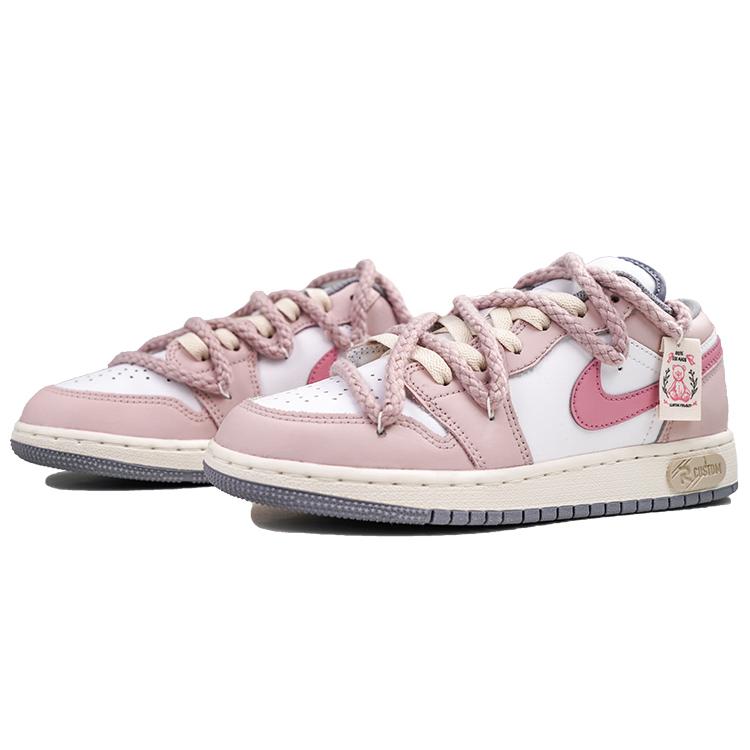 Jordan Air Jordan 1 Low Vintage Chaussures de Basketball GS Rose Clair 553560-053(Team27-AJ)