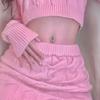 Women Hollow Rhinestones Party Bar Body Jewelry Belly Piercing Love Navel Ring Belly Button Ring