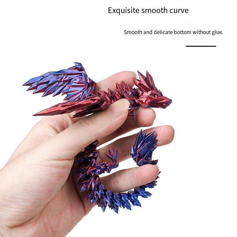 3D Printed Dragon with Wings Gradient Dragon Movable Wing Dragons Interaction Creative Kid Gift Toys for Home Office Ornaments