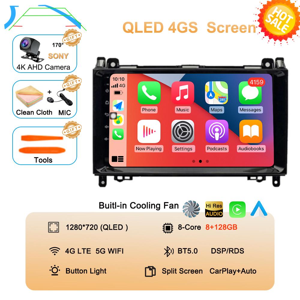 Android 14 Car Radio 9'' For Mercedes Benz B200 Sprinter W906 W639 AB Class W169 W245 Viano Vito Multimedia GPS DVD Video Player