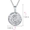 Photo Sterling Silver Locket Necklace Pendant Holding Embossed Photo Circular Boho Scroll Flower Locket for Women Teens .925