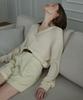 Step Around Wide Pleated Texture Half Pants_Beige