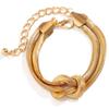 foxanry Snake Chain Bracelet For Women Fashion Minimalist Creative Lines Crossed Anniversary Jewelry Accessories Gifts