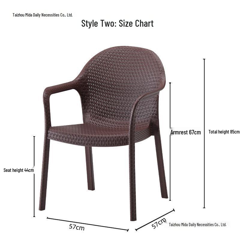 Waterproof Outdoor Rattan-Style Garden Chair with Backrest