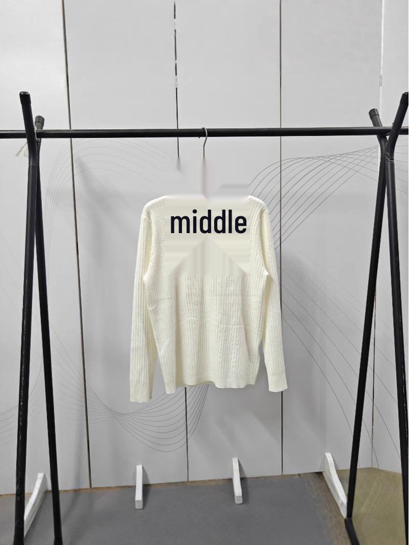 

Женский трикотажный свитер-поло Nanyou высокого качества в стиле преппи Small белый