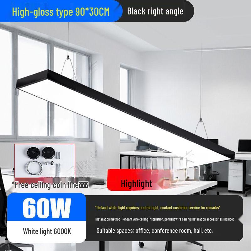 Minimalist Rectangular LED Pendant Light for Barber Shop, Office, or Living Room Ceiling