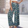 Dames zomer boho palazzo broek met hoge taille, wijde pijpen en bloemenprint, casual broek met zakken