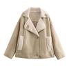 2023 Winter Women's European & American Style Lambswool Lapel Short Jacket