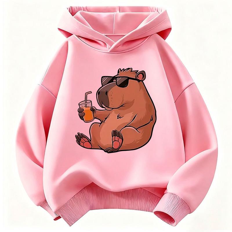 Cute Capybara Kids Clothing Hoodies 2026 New Cartoon Capibara Fashion Long Sleeve Sweatshirt Kids Boys Clothing
