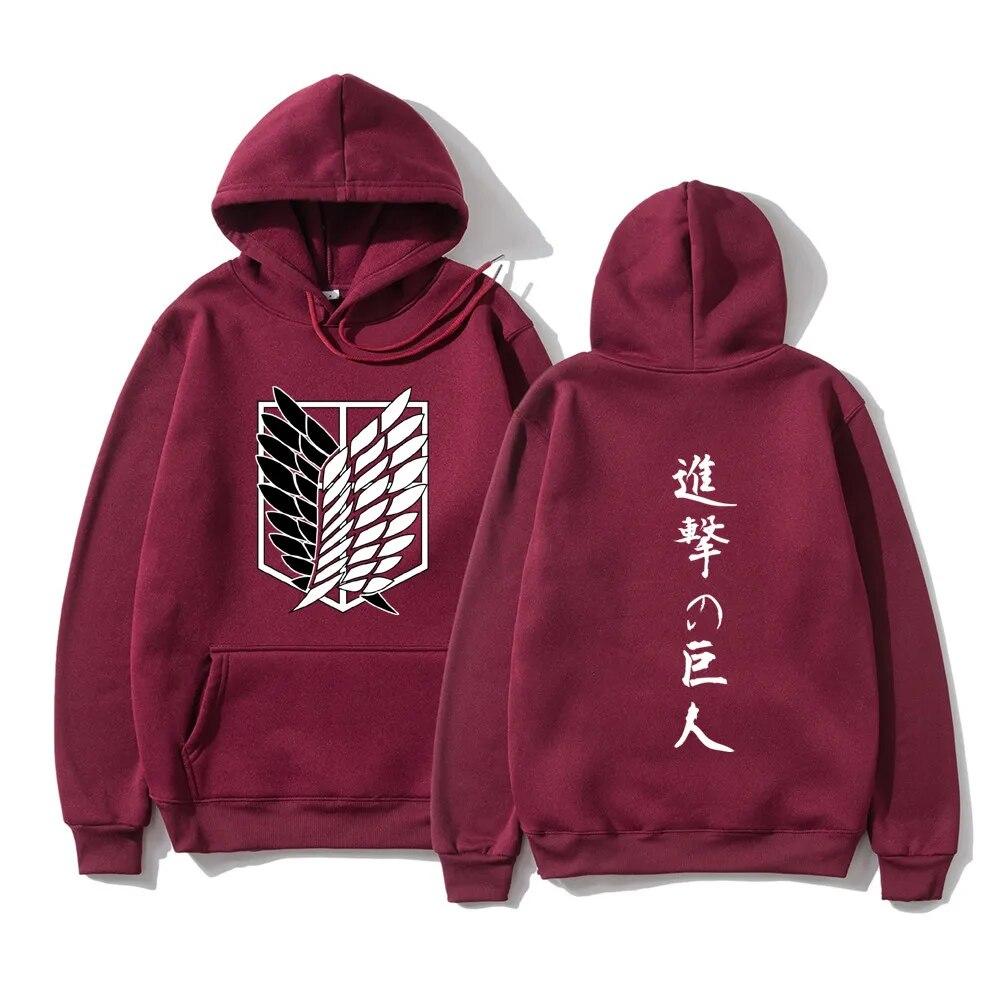 Attack on Titan Hanorace de modă unisex Hanorace cu glugă cu glugă unisex Anime japonez Pulovere Topuri Shingeki No Kyojin Haine cu glugă unisex