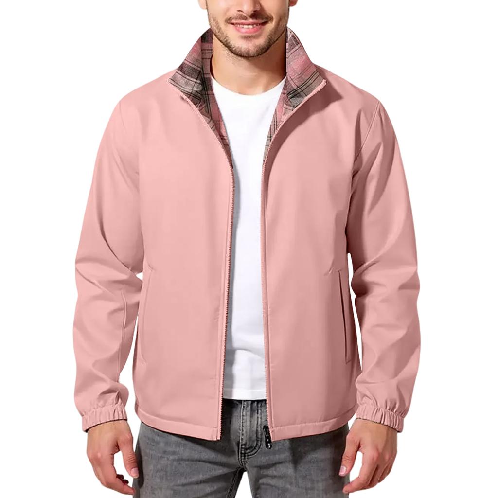 Stand Up Collar  Men's , Warm And Loose, Outdoor Solid Color,  And Breathable, With Thickened Fleece