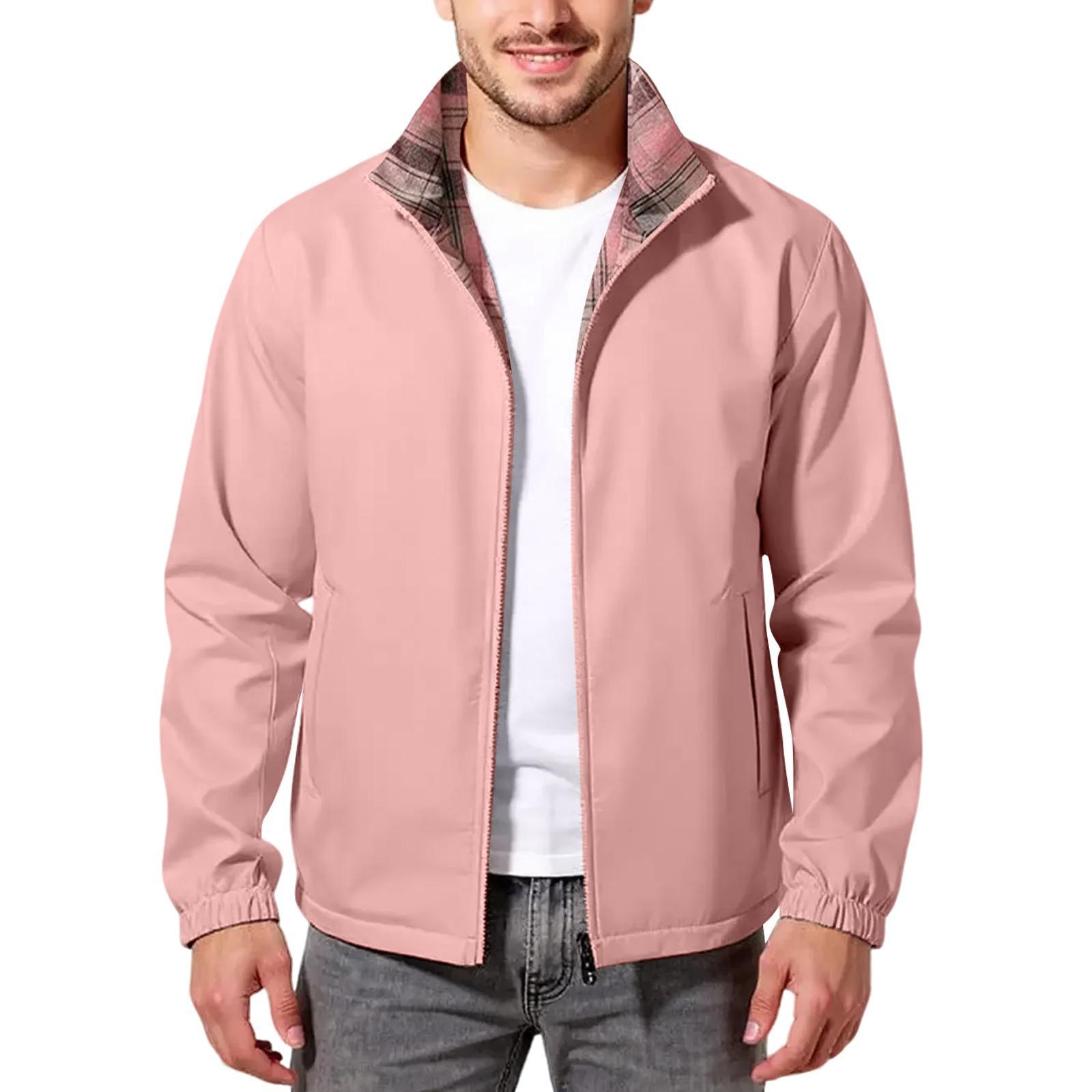 

Stand Up Collar Men s , Warm And Loose, Outdoor Solid Color, And Breathable, With Thickened Fleece XXXL