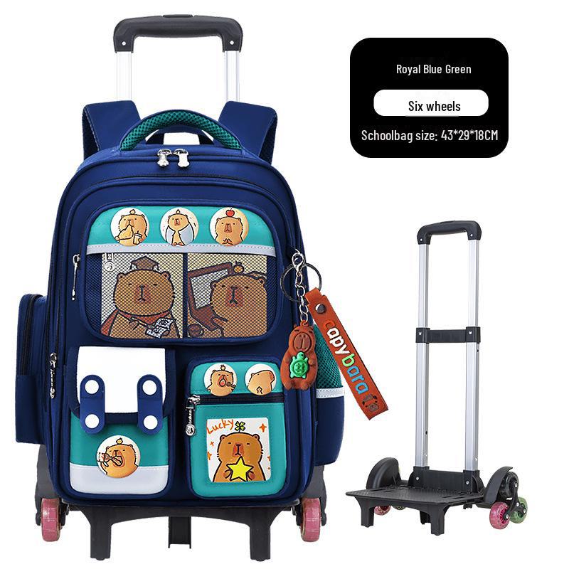 « Cartables à roulettes de grande capacité pour les élèves de 2e, 3e et 6e année - Conception Card Bara pour réduire la charge de transport »