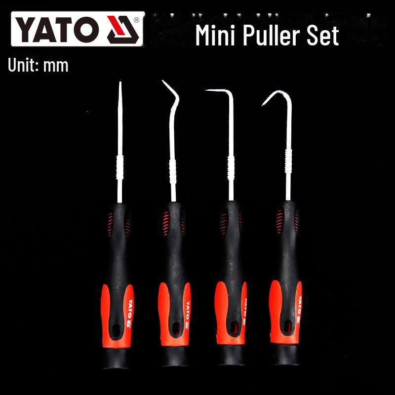 

Инструмент для сальника YATO: Отвертка-крючок для замены прокладки картриджа с тонером и заправки порошка. Mini Puller 4-piece Set YT-0843