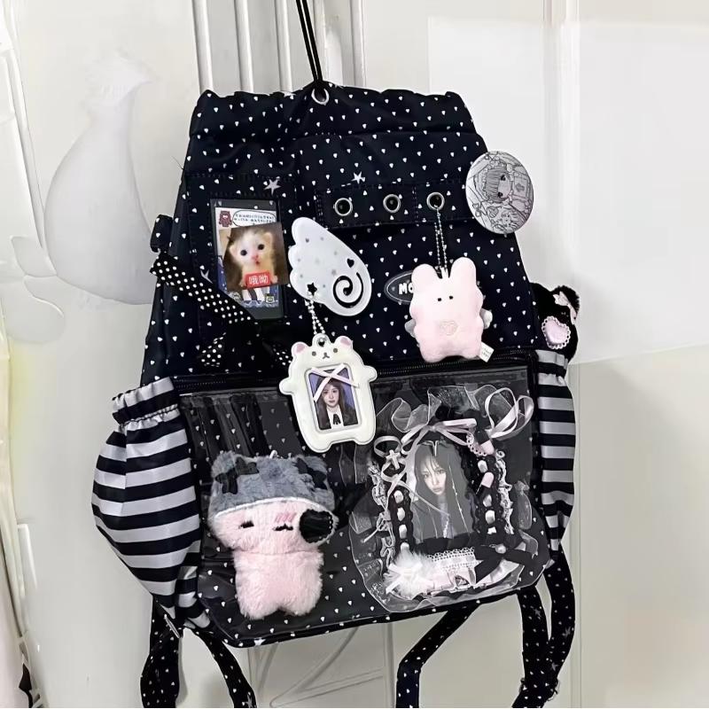 Itabag Harajuku Style Lolita Shoulder Drawstring Backpack Anime Merchandise Transparent Display Diy Tote Bag