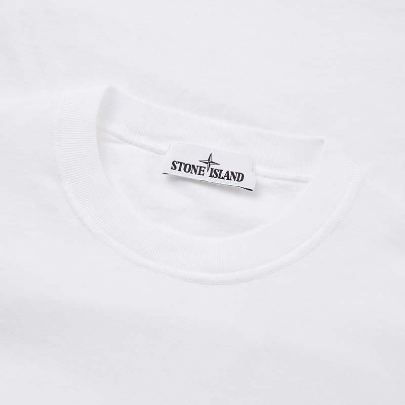 Stone Island Compass Pattern Pocket Short Sleeve T-Shirt Men Tops White MO741521957-V0001
