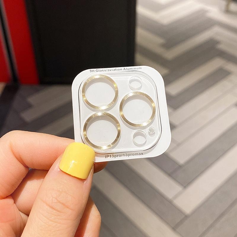 For iPhone 14 15 Pro Max / 14 15 Plus Rear Camera Lens Tempered Glass + Metal Protector Ring