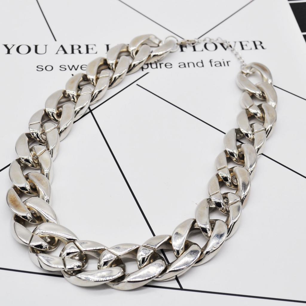 Fashion Big-Name Trendy Product Gold-Plated Ccb Thick Chain Versatile Bracelet Necklace Set N752