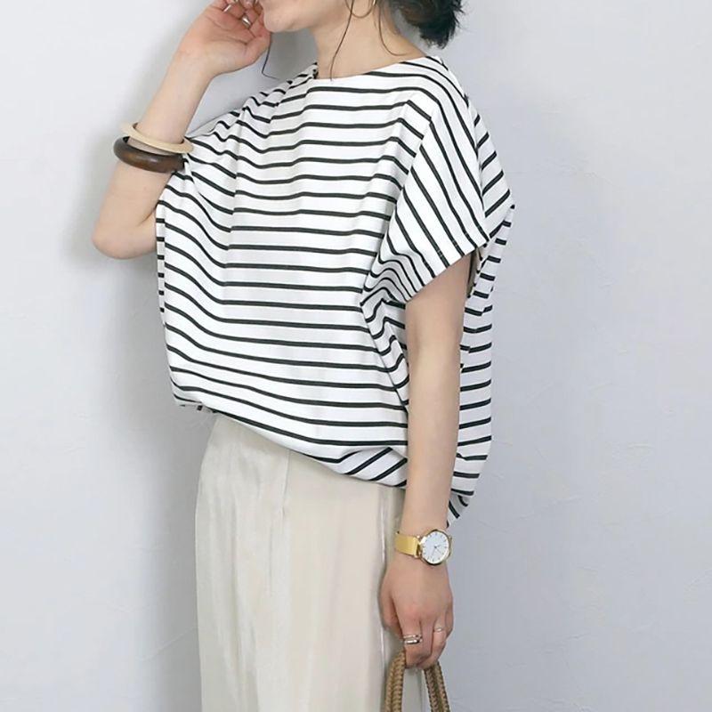 Japan and South Korea Hong Kong Style Summer New Round Neck Solid Simple Loose Casual All-matching Bat Sleeve Short Sleeve T-shirt Top