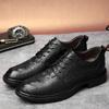 Summer business dress casual leather shoes breathable inner height increase British British groom wedding shoes