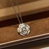 Flower Hollowed Out Necklace Pendant with Zircon, Exquisite for Daily Wear and Gift Giving, Essential for Birthdays