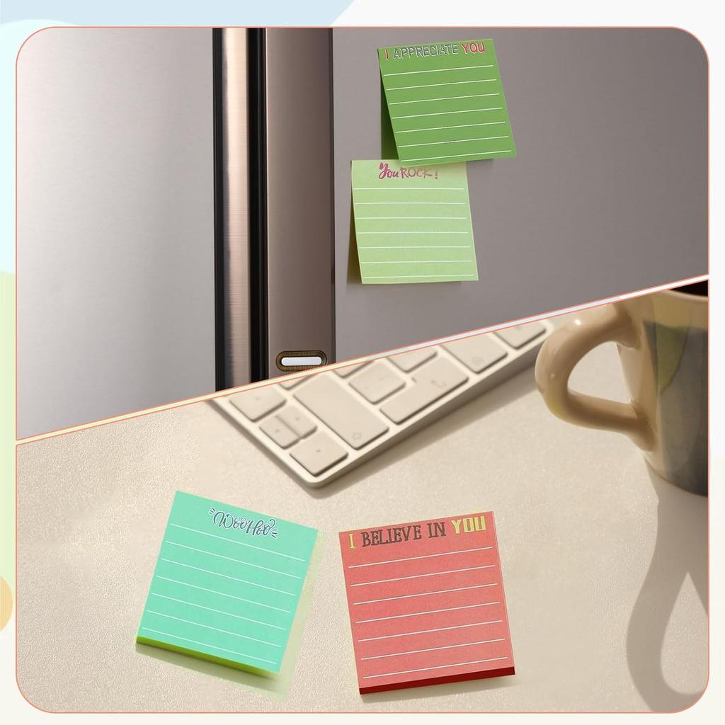 36Pcs 3 x 3 Employee Appreciation Sticky Notes pirational Sticky Notes with Lines Cute Motivational Post Notes Gifts for Coworkers Nurse Office