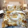 3Pcs Golden Dragon Duvet Cover Set (1 Duvet Cover + 2 Pillowcases No Insert) High-Definition Print Exquisite 3D Style