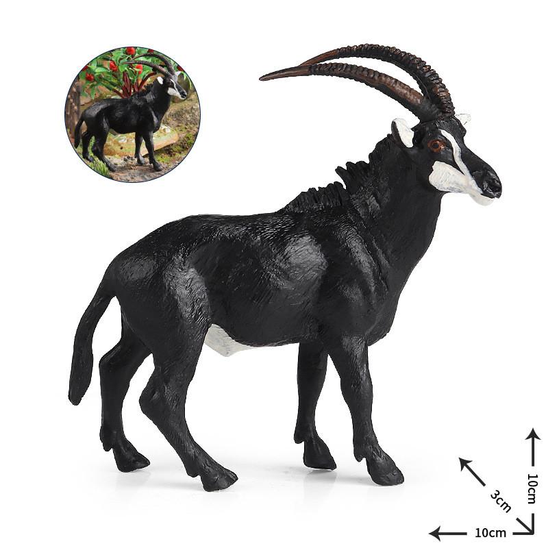 Animal Simulated Wild Antelope Elk Horned Horse Model Ornament Children Toy