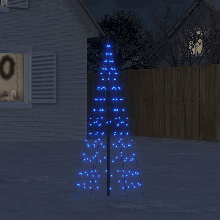 VidaXL Sapin de Noël à LED sur mât de drapeau 200 LED bleu 180 cm, décoration de Noël, lumière LED, lumière de Noël 358111