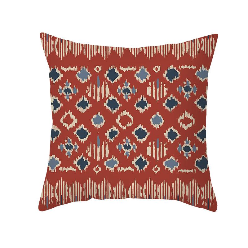 National Throw Pillow Cover With Striped Pattern Soft Plush Fabric Suitable For Home Retro-Style Living Room Cushions Cover